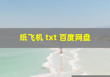 纸飞机 txt 百度网盘